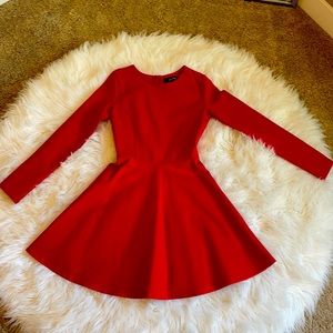 Lulu’s Red long-sleeve skater dress